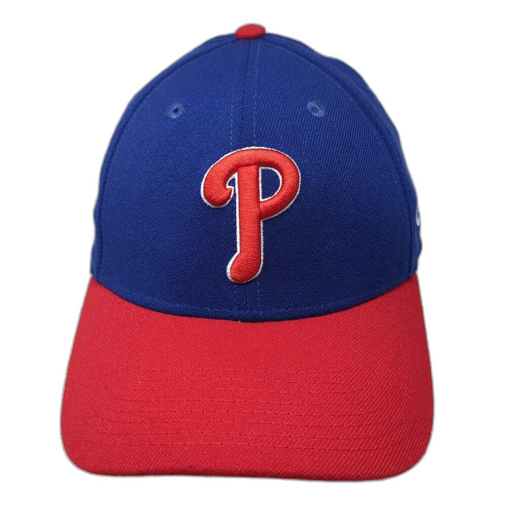 Philadelphia Phillies MLB New Era Baseball Cap Blue Red L 39THIRTY Stretch Hat